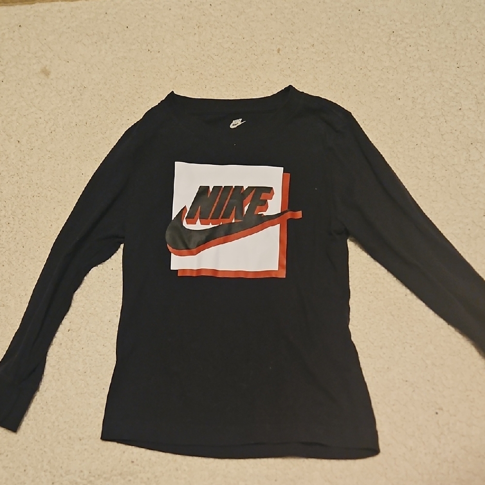 Nike Kids Black and Red Long Sleeve Tee